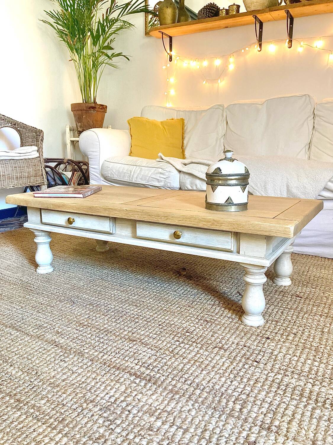Solid wood coffee table