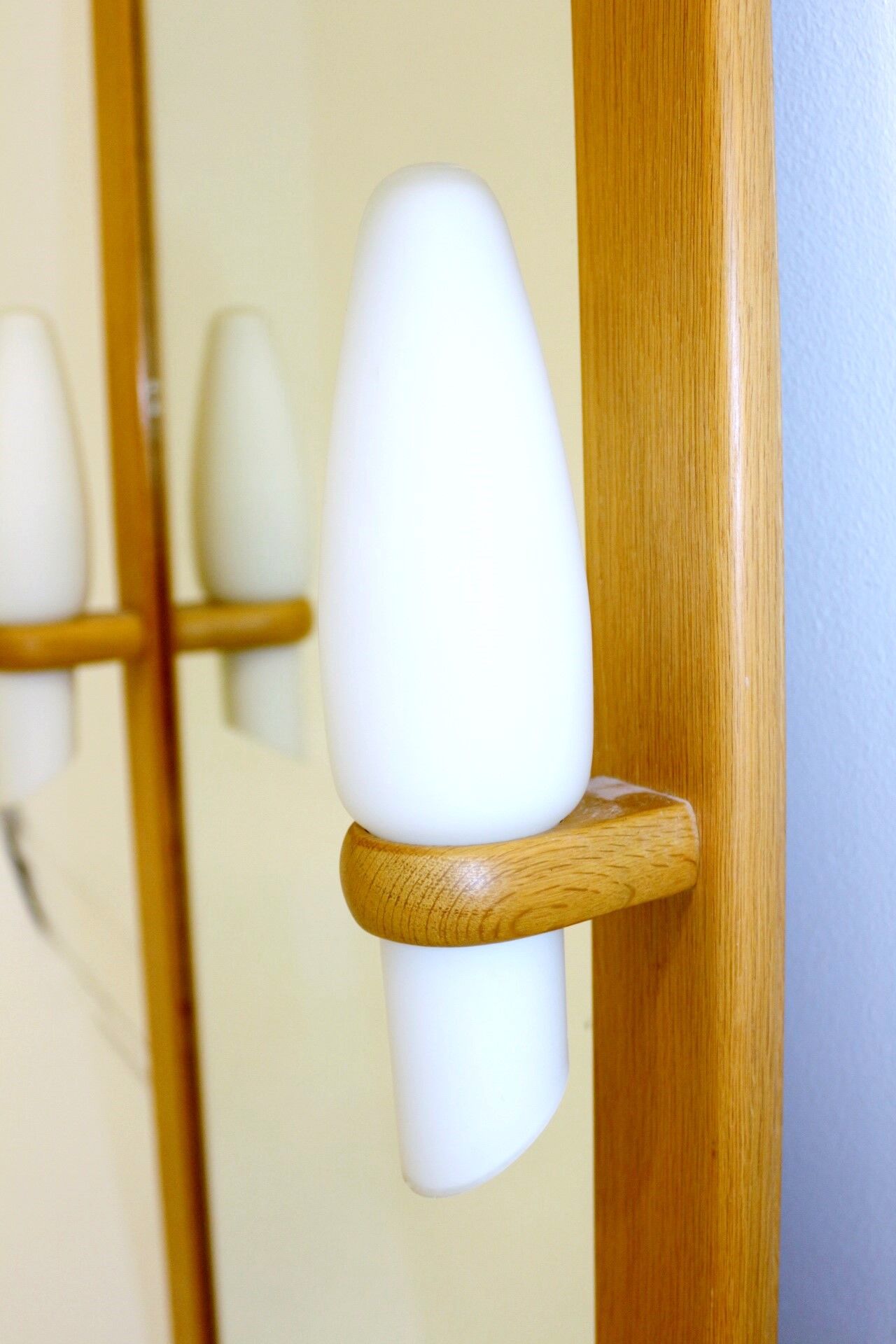 Solid oak mirror, Sweden 1960 104x53cm