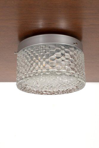 Lampe de plafond vintage en verre géométrique
