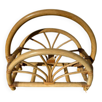 Rattan magazine rack