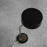 Vintage black metal desk lamp, minimalist modern German mid-century from the 1960s.