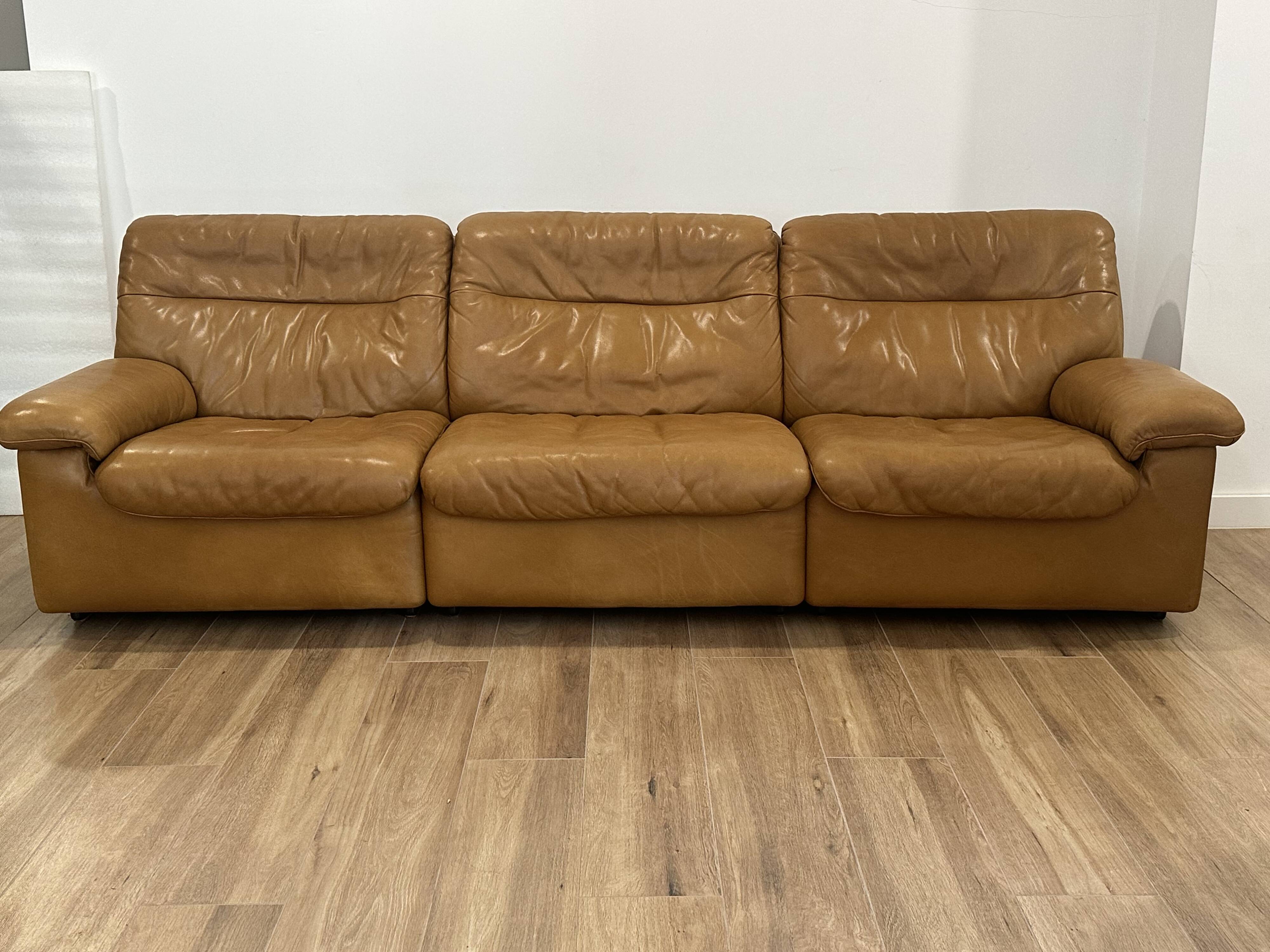 De Sede Leather Sofa Switzerland 1980s
