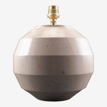 Lampe boule en pierre marbrière de Comblanchien Ramagé , arts décoratifs du XXème
