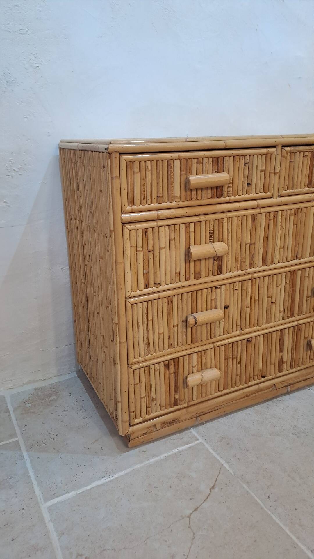 Rattan chest of drawers