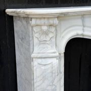 Louis XV style fireplace in Arabescato Carrara marble, circa 1880.