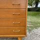 Vintage Mid-Century Scandinavian chest of drawers with tapered legs, 4 drawers, Oak, 1950s.