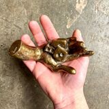 Gilded bronze sculpture by Yves Lohé - dice