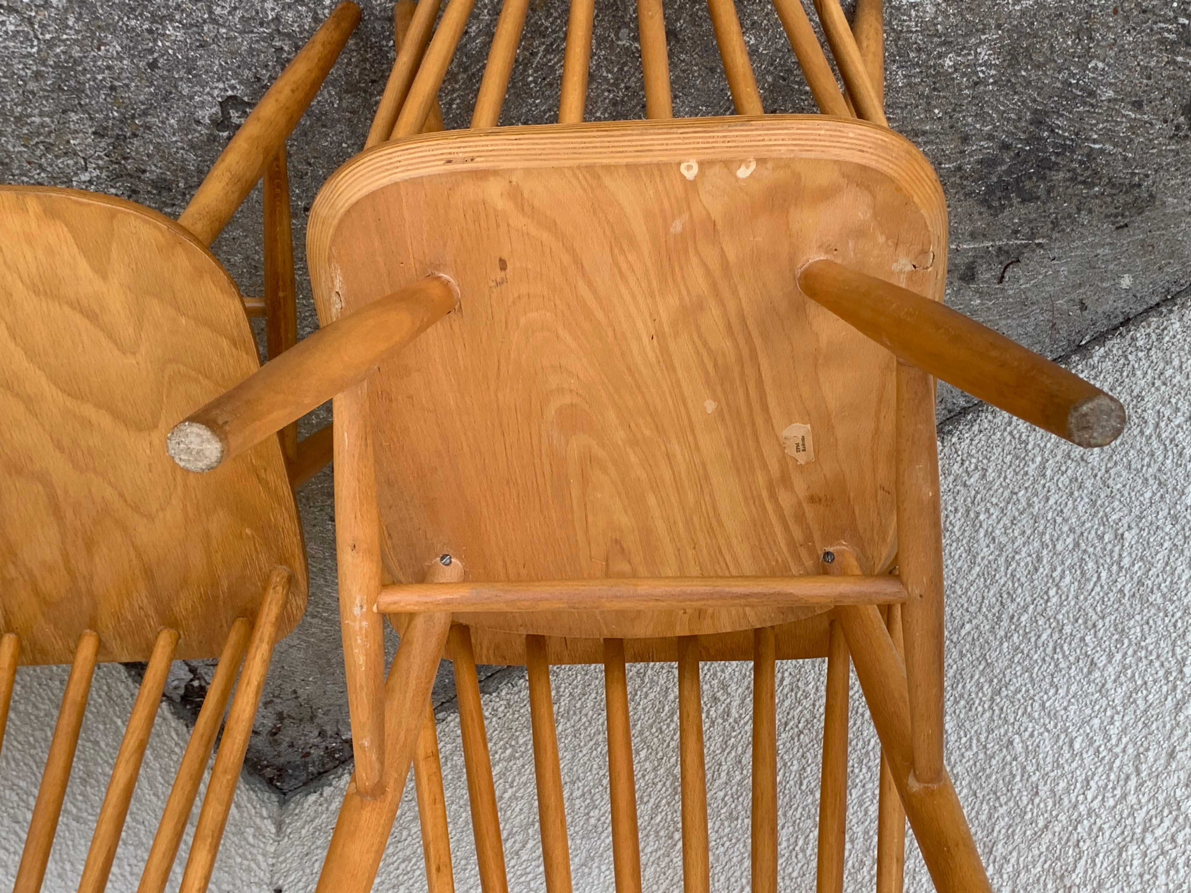 Chaises scandinaves Pinnstol ZPM Radomsko 1950