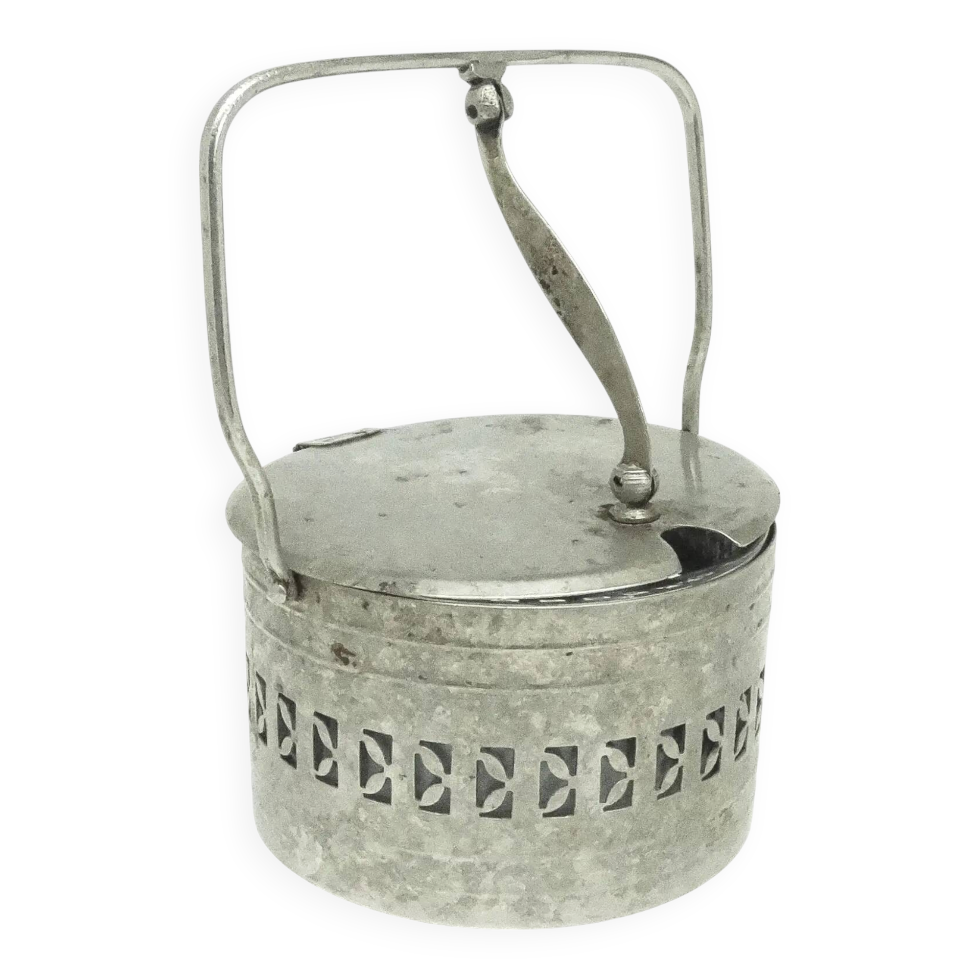 Basket sugar bowl, postmodernism, nickel-plated brass, Poland, 1960s