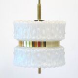 Amazing glass vintage lamp with gold chrome