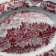 Ensemble vintage Enoch Wedgwood "Maisons Royales de Grande-Bretagne" en rouge, gravé à la main.