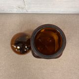 Vintage amber glass apothecary jar