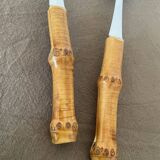 Salad servers with bamboo handles
