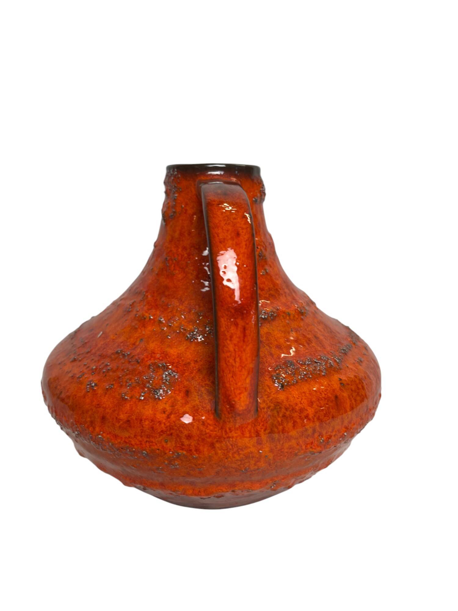 Carstens Workshop, 20th century red ceramic pot with handle