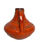 Carstens Workshop, 20th century red ceramic pot with handle