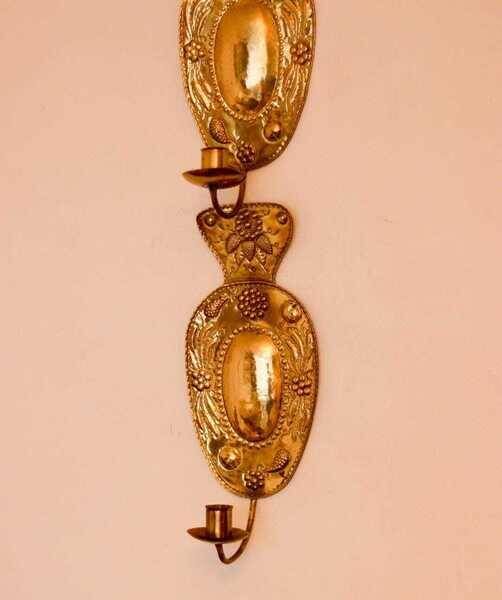 Pair of mid-century brass Swedish sconces