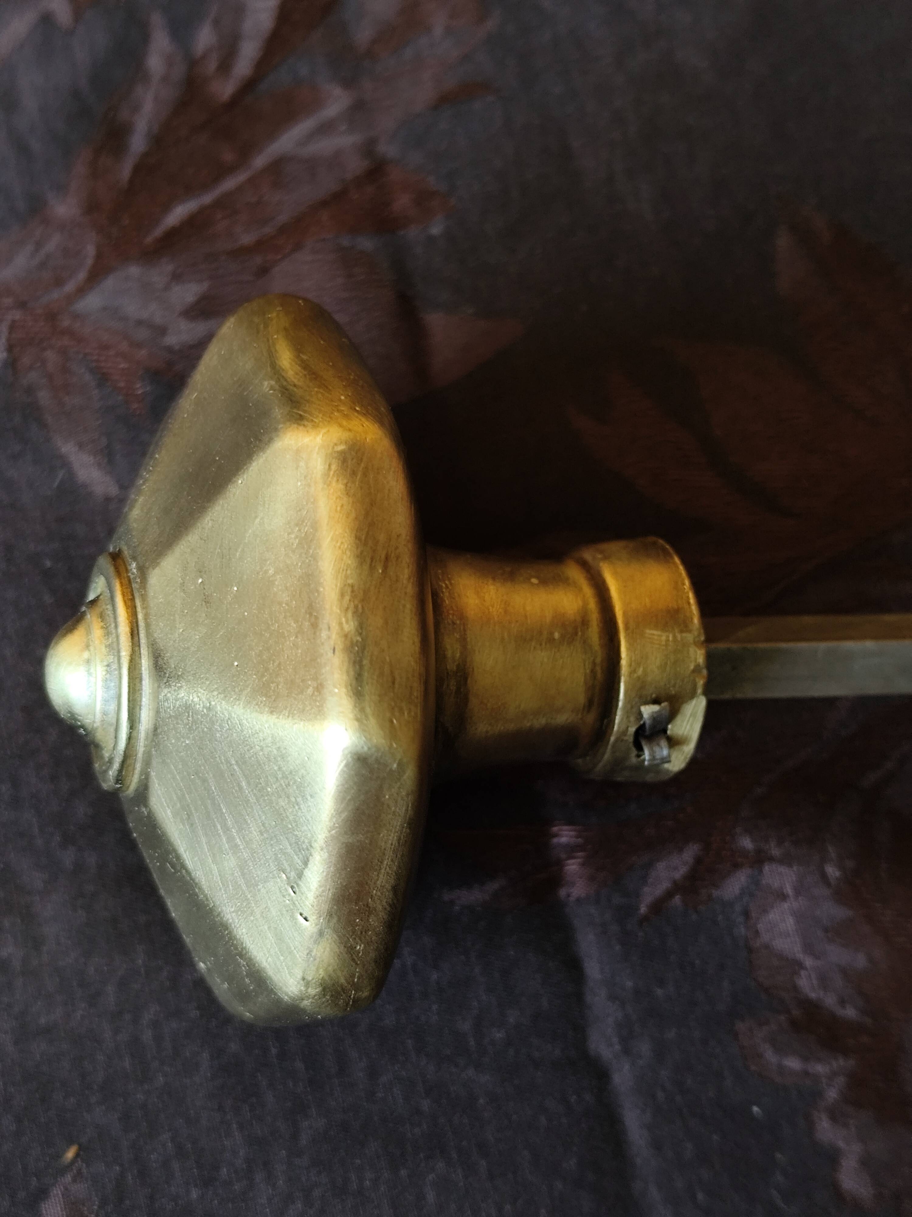 Poignée de porte octogonale en laiton style Louis Philippe-Restauration