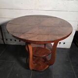 Art Deco walnut gueridon with double top from the 1930s.