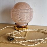 Table lamp in pink Clichy glass