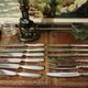 Set of 12 silver metal knives brand Alfénide with their case