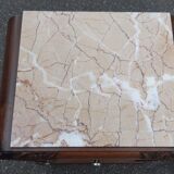 Art Deco bedside tables carved wood and marble 1930