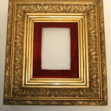 Frame XIX gilded stucco wood decoration acanthus leaves painting painting