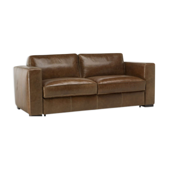 Canape vintage brown leather