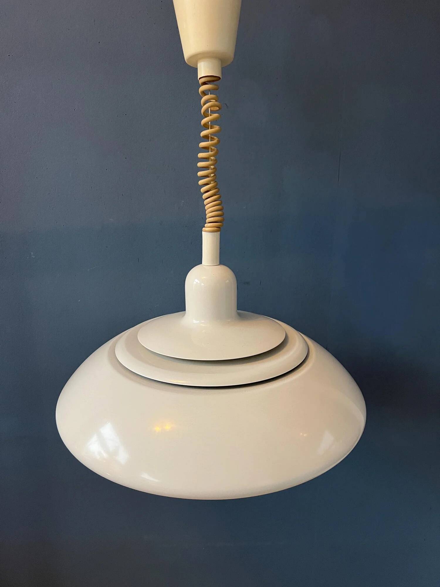 Vintage mid-century beige Dijkstra pendant lamp