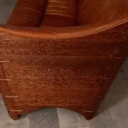 Mid-century sofa in cognac leather and wood by Pacific Green, Australia 1980s