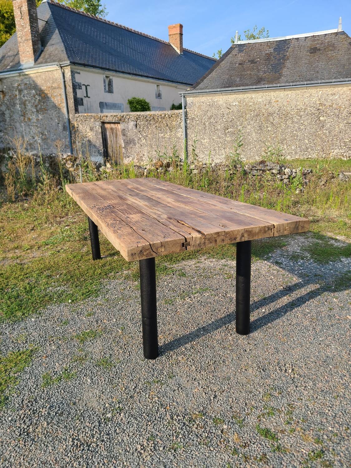 Early 20th century farmhouse table giant workbench