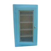 Toilet cabinet in blue wood opaque glass