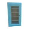 Armoire toilette en bois bleue vitre opaque