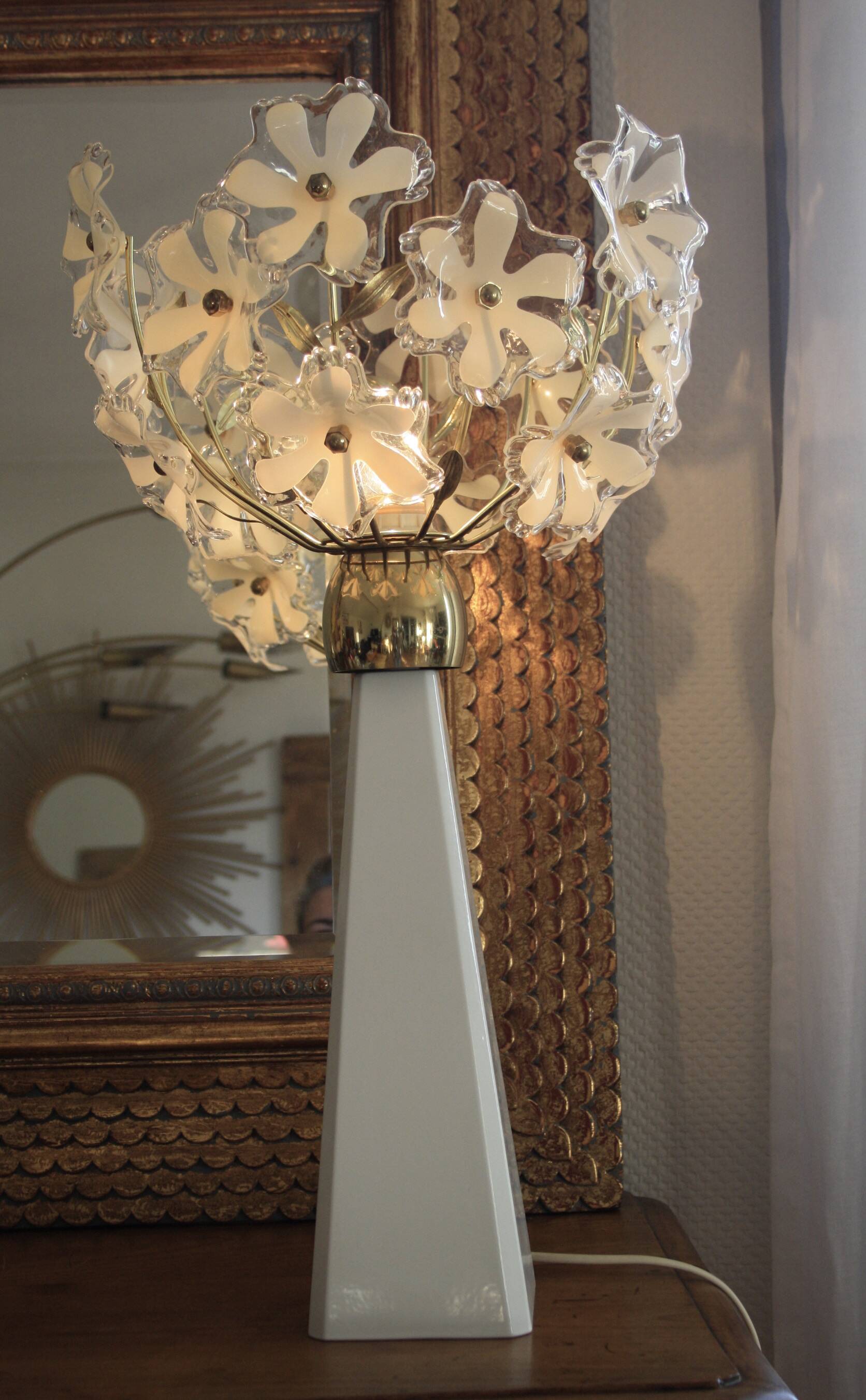 Ceramic lamp & flower lampshade
