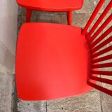 Pair of vintage red Scandinavian chairs from IKEA.