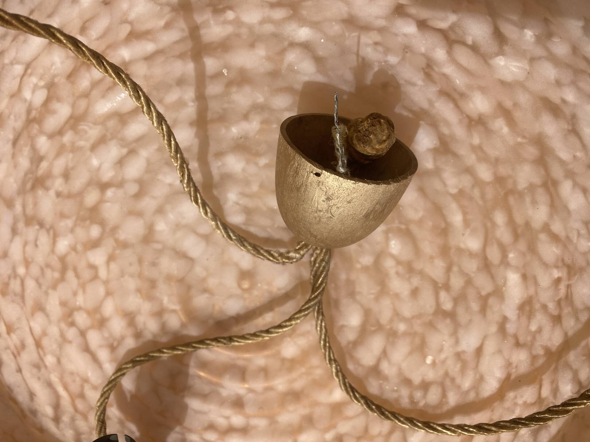 Large Art Deco lampshade in speckled glass