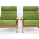 1970s pair of beech armchairs, czechoslovakia
