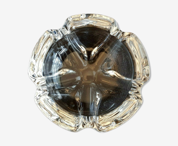 Cendrier vide poche en cristal style Daum en forme de fleur
