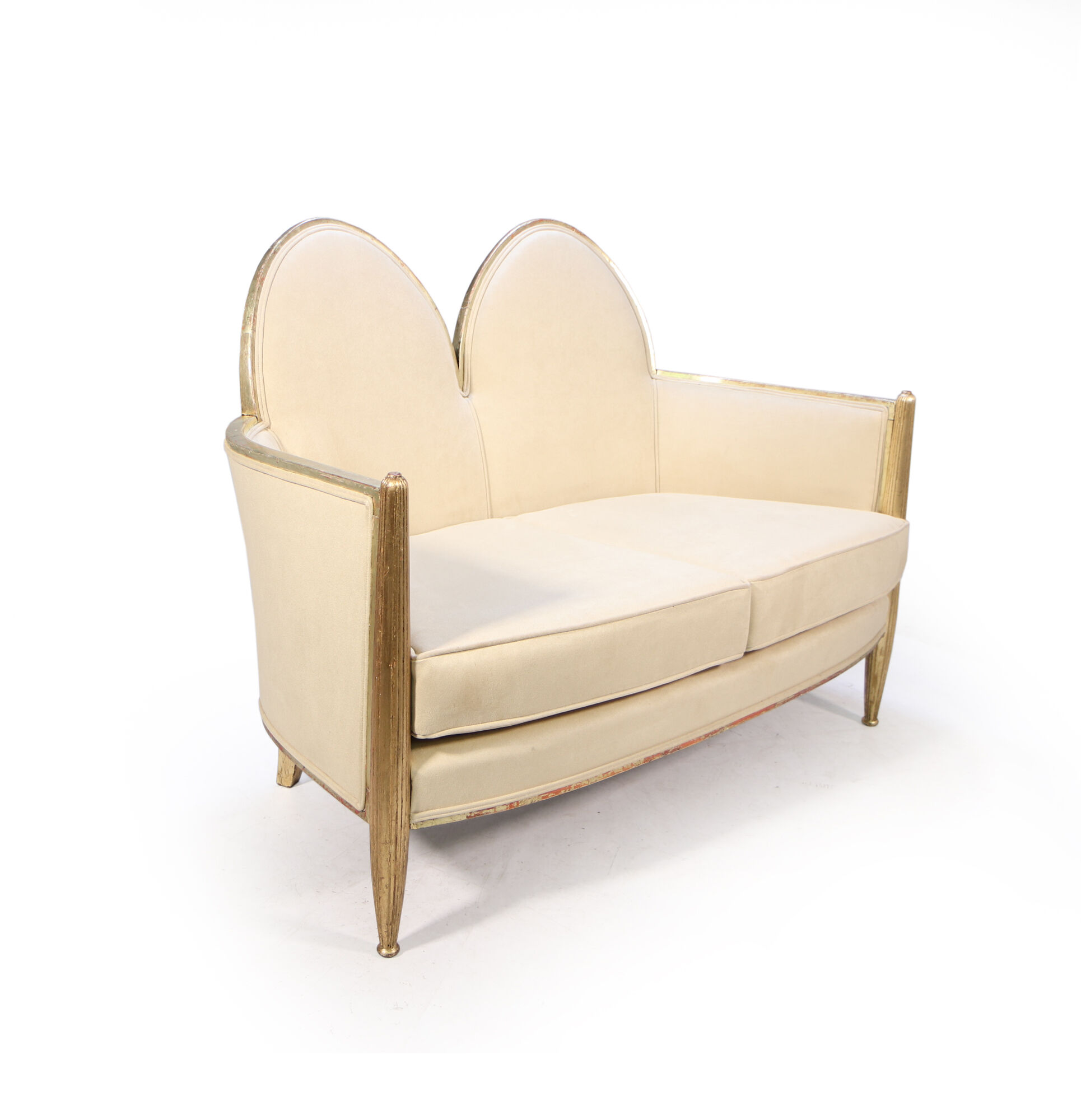 French Art Deco Sofa in Parcel Gilt wood