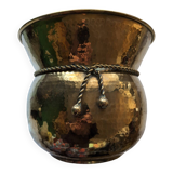 Hammered brass cache pot