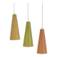 Set of 3 Rhodoid Rotaflex pendants, 1950