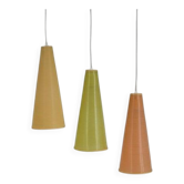 Set of 3 Rhodoid Rotaflex pendants, 1950