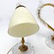 Paire de lampes en laiton et verre, 1950