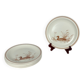 Lot de 6 Assiettes plates Vintage Churchill England – Motif Canard