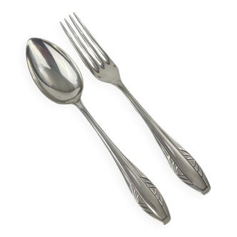 Cadet cutlery decorated with circle arcs in silver