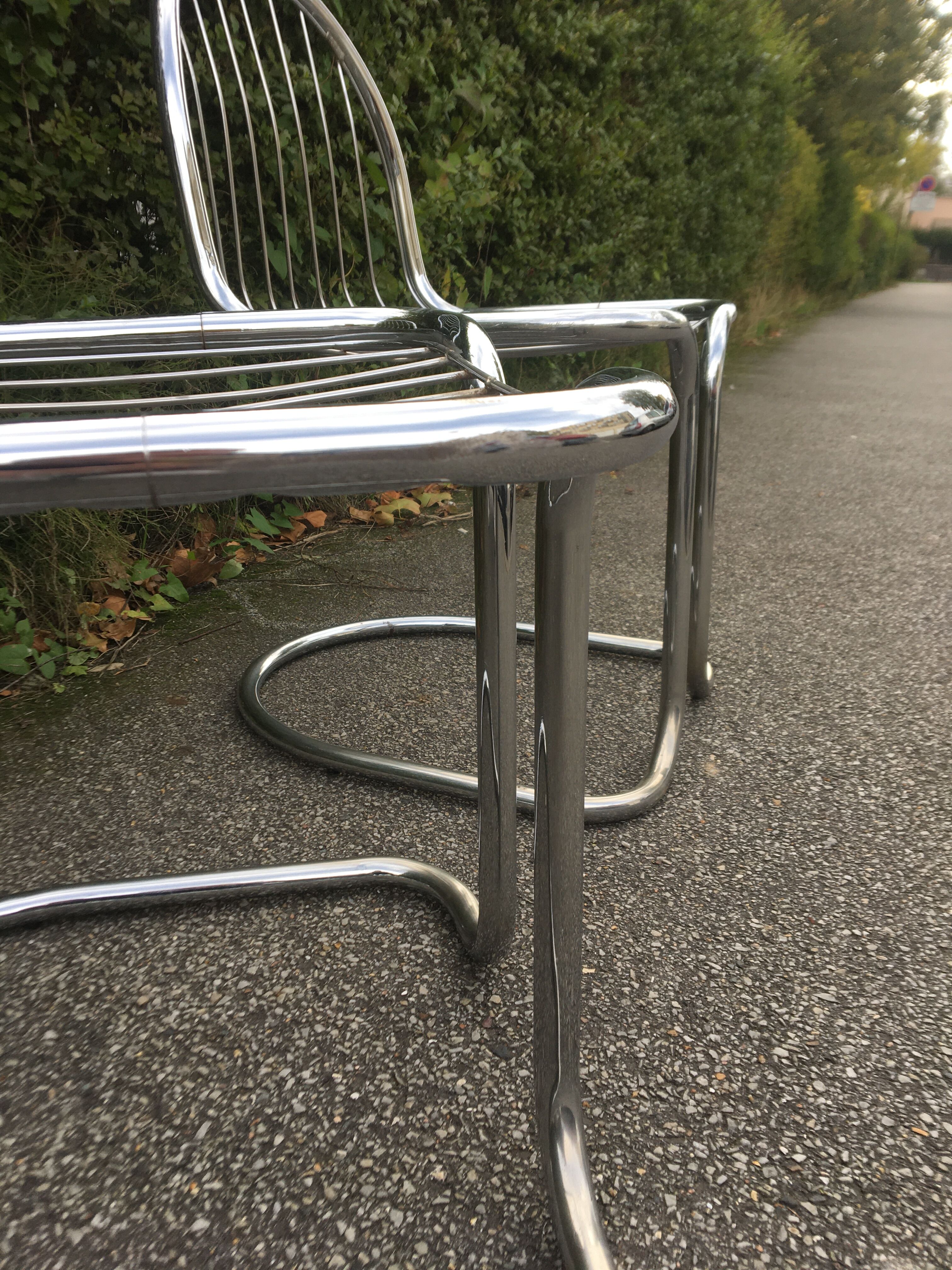 Chrome steel chairs from the 70