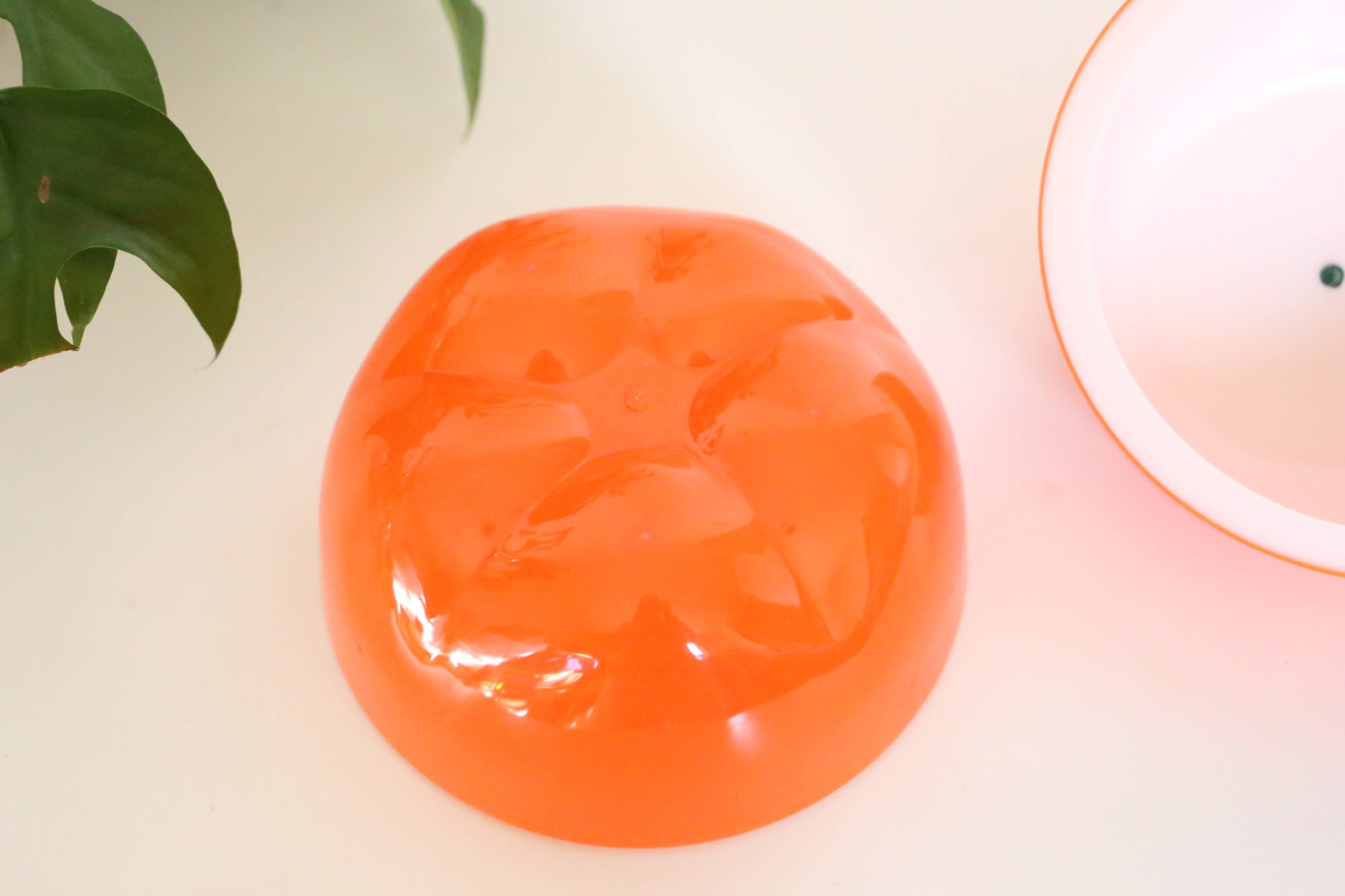 Orange tomato ice bucket, vintage