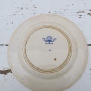 Ancient plate 1900 white and blue ceramic Jules Vieillard Bordeaux