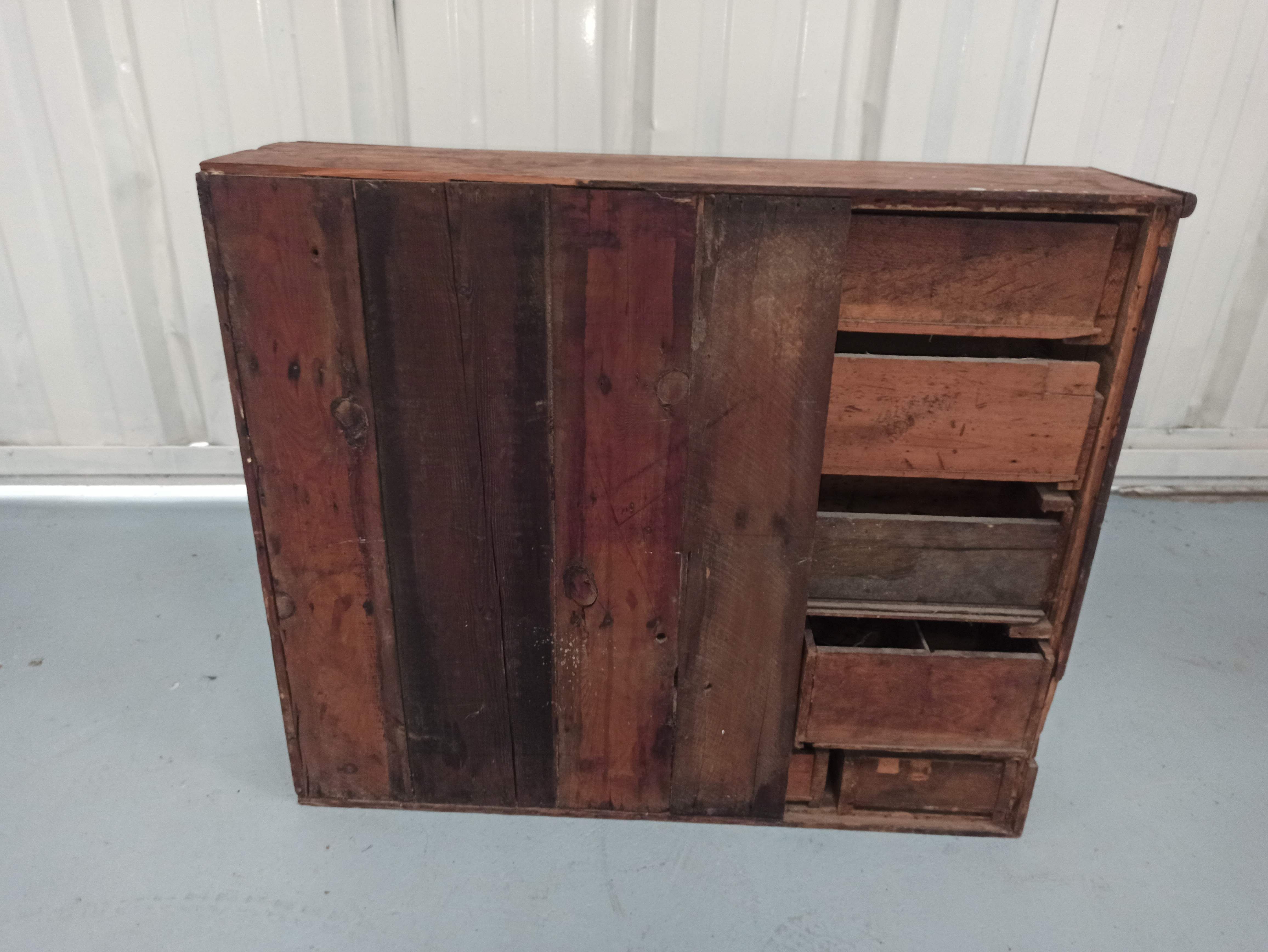 Hardware furniture wood multiple drawers old