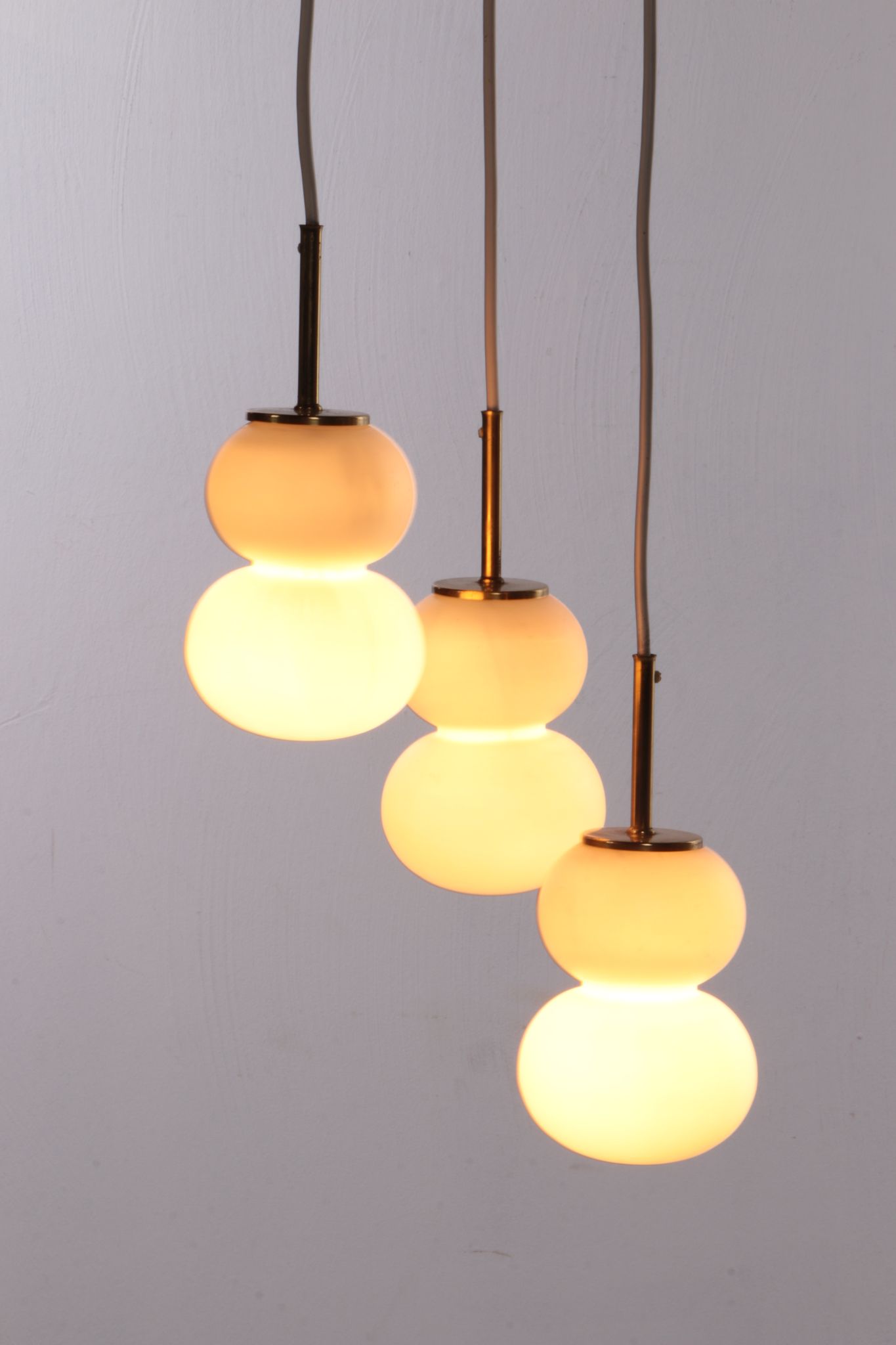 Vintage ceiling lamp with three opal glass spheres, 1960 Germany