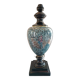 Large ceramic lamp base in blue, gold and black